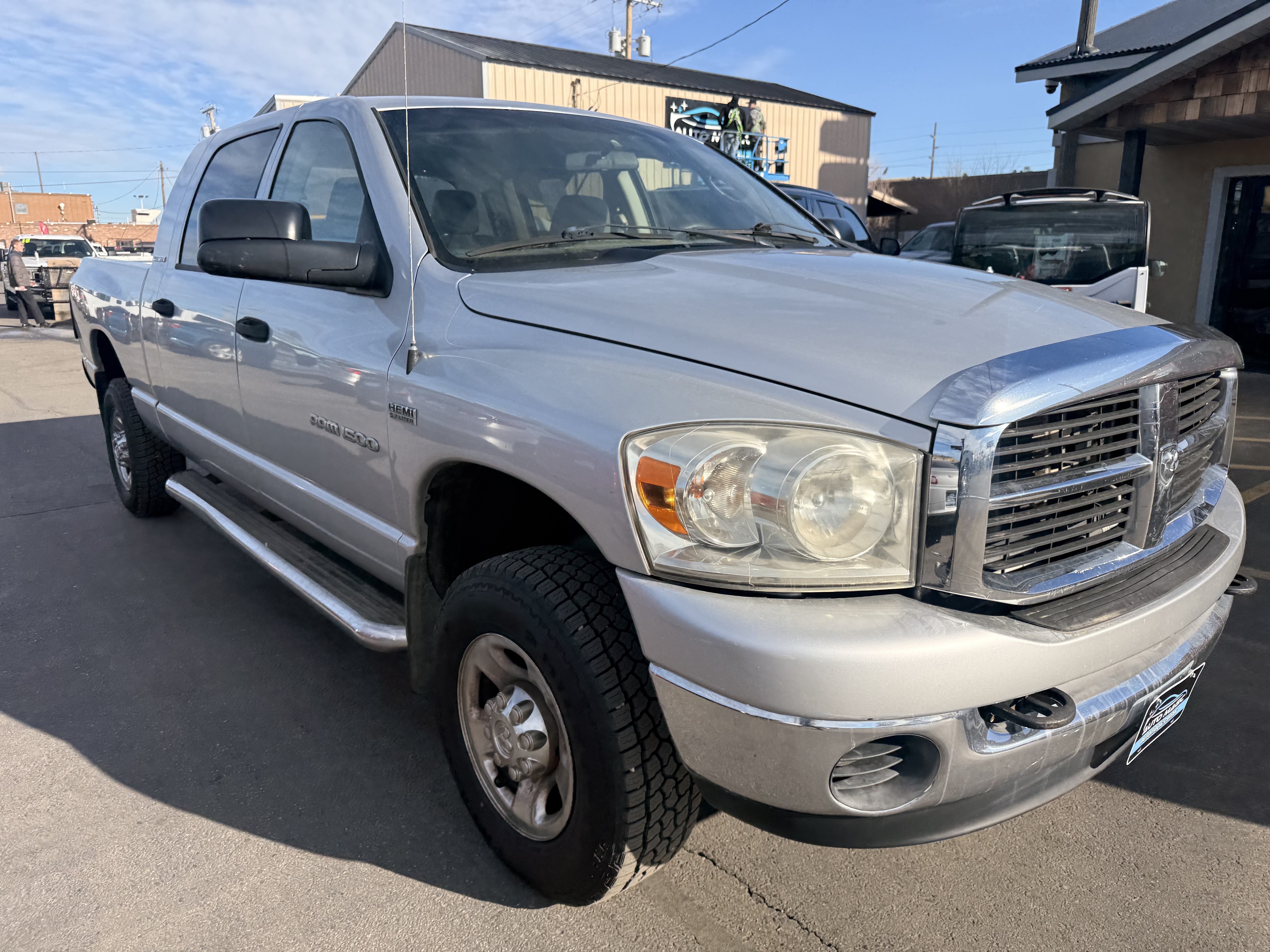 Silver 2007 Dodge RAM 1500 Laramie Mega Cab 4WD Pickup Truck Four-Wheel Drive Automatic