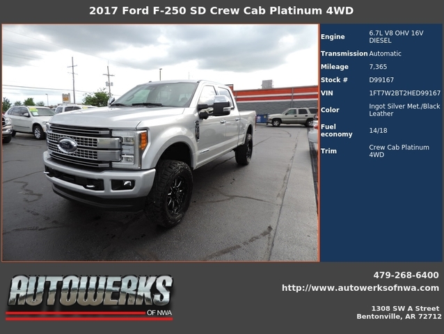 2017 Ford F250 Diesel Mpg >> Autowerks Of Nwa Used 2017 Ingot Silver Met Ford F 250 Sd For 2017 Ford F250 Diesel Mpg >> Autowerks Of Nwa Used 2017 Ingot Silver Met Ford F 250 Sd For