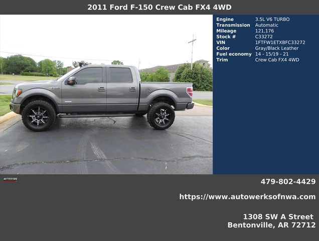 Autowerks Of Nwa Used 2011 Gray Ford F 150 For Sale In